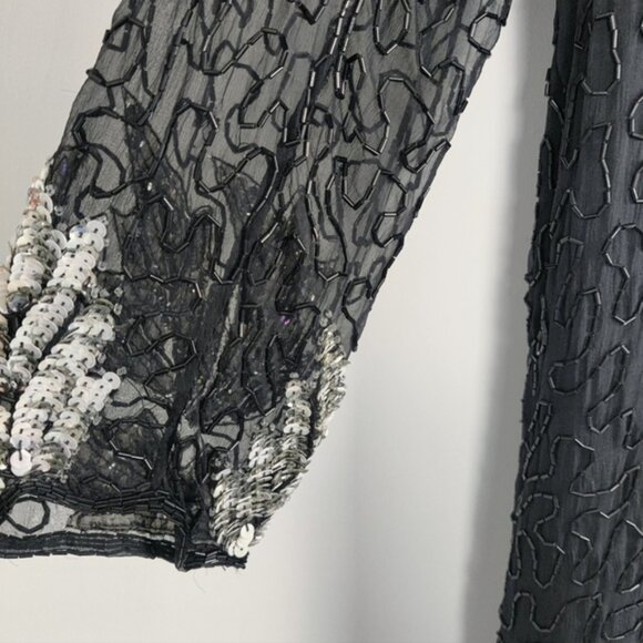 Scala Vintage-Inspired Silk-Blend Evening Dress - 2X - Embroidered Elegance - Picture 5 of 16